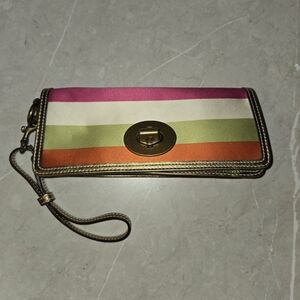 Coach Zoe Striped Legacy Clutch 10463